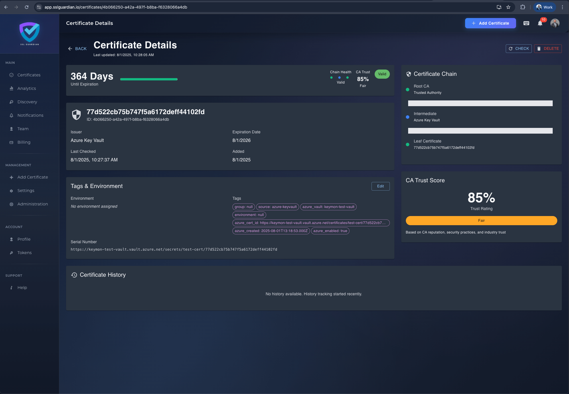 SSL Dashboard